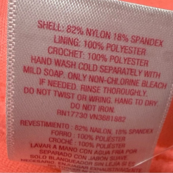 Xhilaration Orange-ish Pink Crochet Bikini Top - Picture 2 of 7